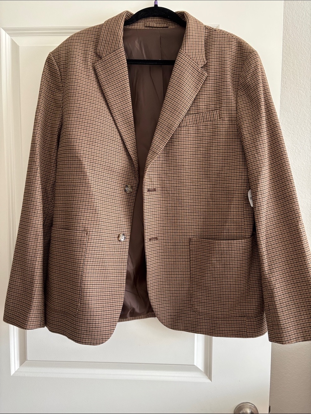 Old Navy Brown Houndstooth Two-Button Sport Coat
